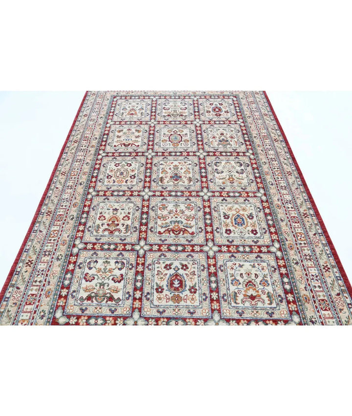 Afghan Bakhtiari Rug 5' 5" x 8' 6" Hand-Knotted | No. AT64441