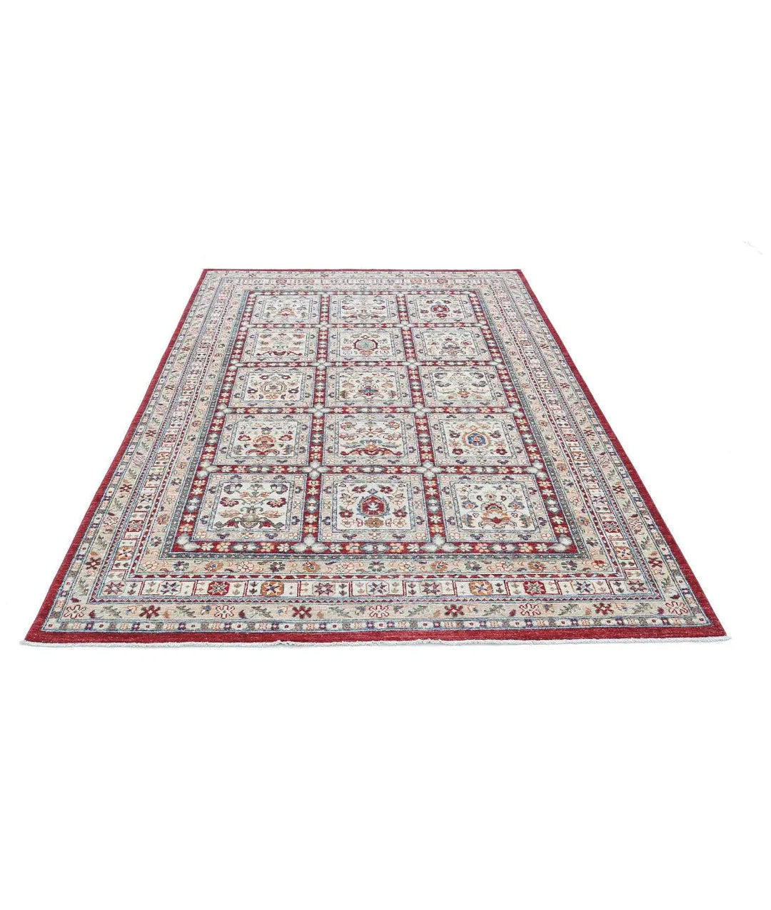 Afghan Bakhtiari Rug 5' 5" x 8' 6" Hand-Knotted | No. AT64441