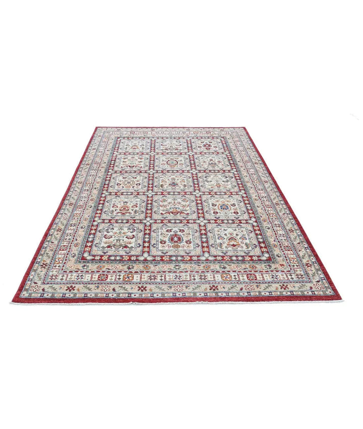 Afghan Bakhtiari Rug 5' 5" x 8' 6" Hand-Knotted | No. AT64441