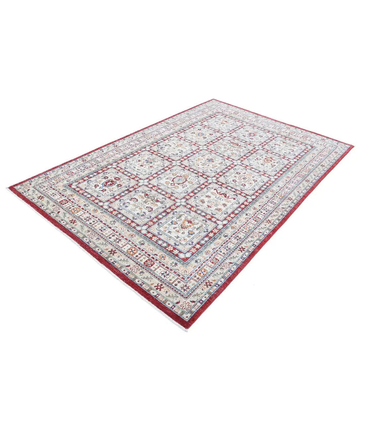 Afghan Bakhtiari Rug 5' 5" x 8' 6" Hand-Knotted | No. AT64441