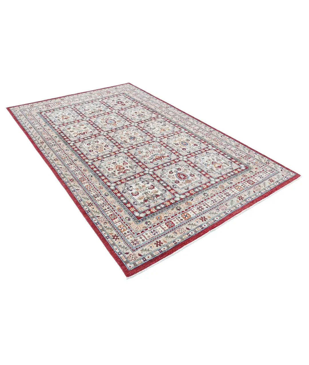 Afghan Bakhtiari Rug 5' 5" x 8' 6" Hand-Knotted | No. AT64441