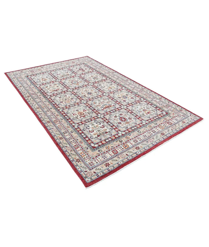 Afghan Bakhtiari Rug 5' 5" x 8' 6" Hand-Knotted | No. AT64441