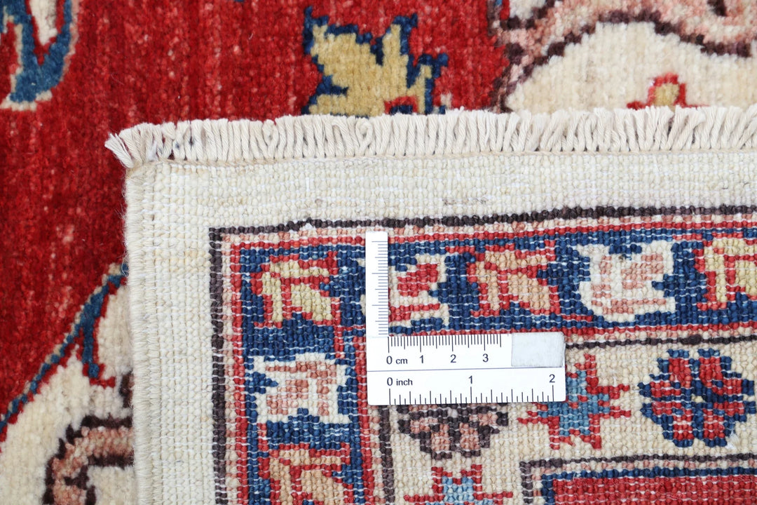 Afghan Royal Kazak Rug 5' 7" x 7' 11" Hand-Knotted | No. AT64544
