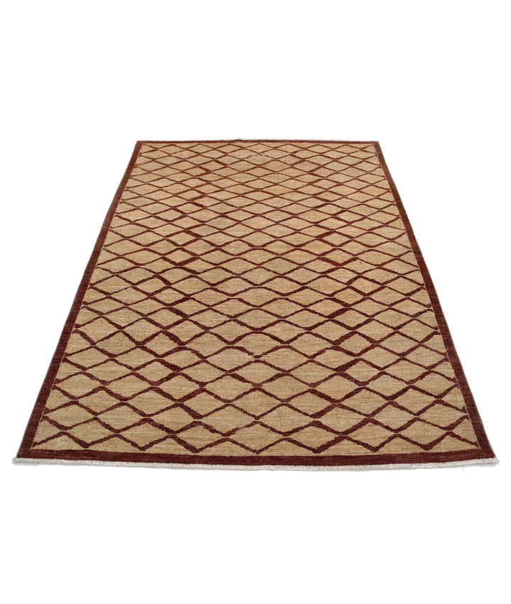 Afghan Oriental Rug 4' 9" x 6' 2" Hand-Knotted | No. AT64553