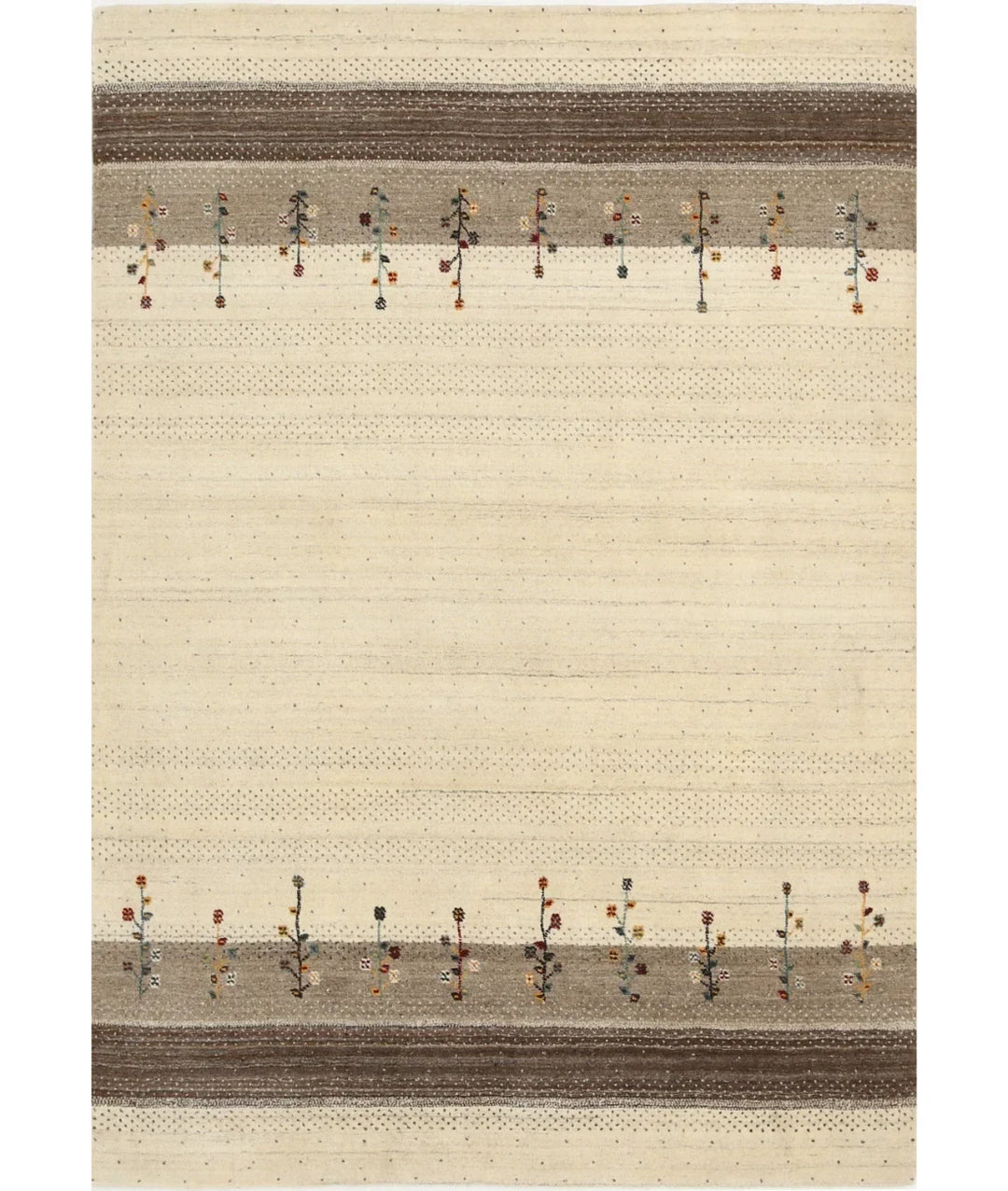 Ivory Indian Lori Rug 5' 4" x 7' 7" Hand-Knotted | No. AT64588