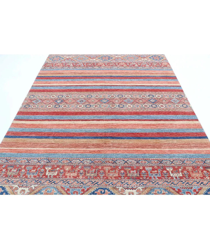 Afghan Khurjeen Rug 6' 7" x 9' 9" Hand-Knotted | No. AT64614