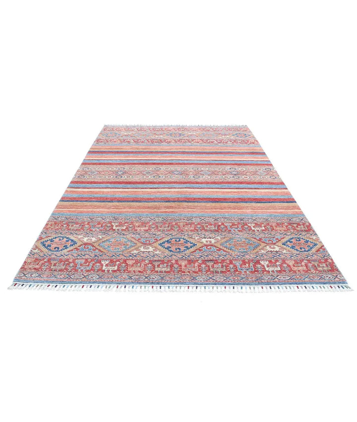 Afghan Khurjeen Rug 6' 7" x 9' 9" Hand-Knotted | No. AT64614