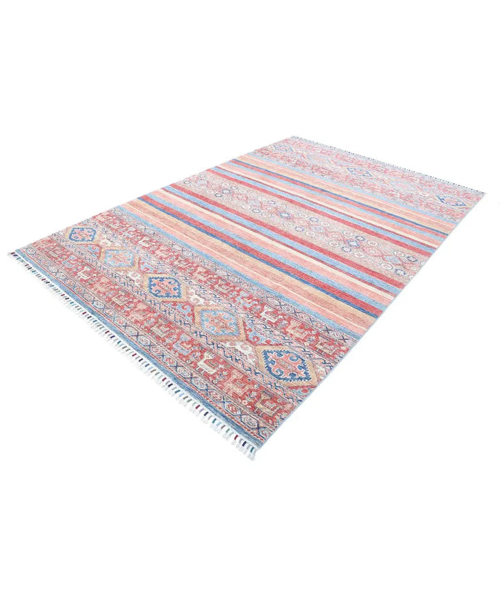 Afghan Khurjeen Rug 6' 7" x 9' 9" Hand-Knotted | No. AT64614