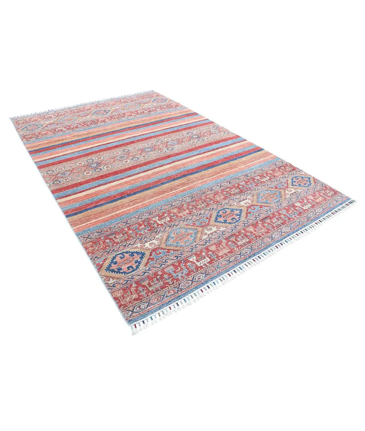 Afghan Khurjeen Rug 6' 7" x 9' 9" Hand-Knotted | No. AT64614