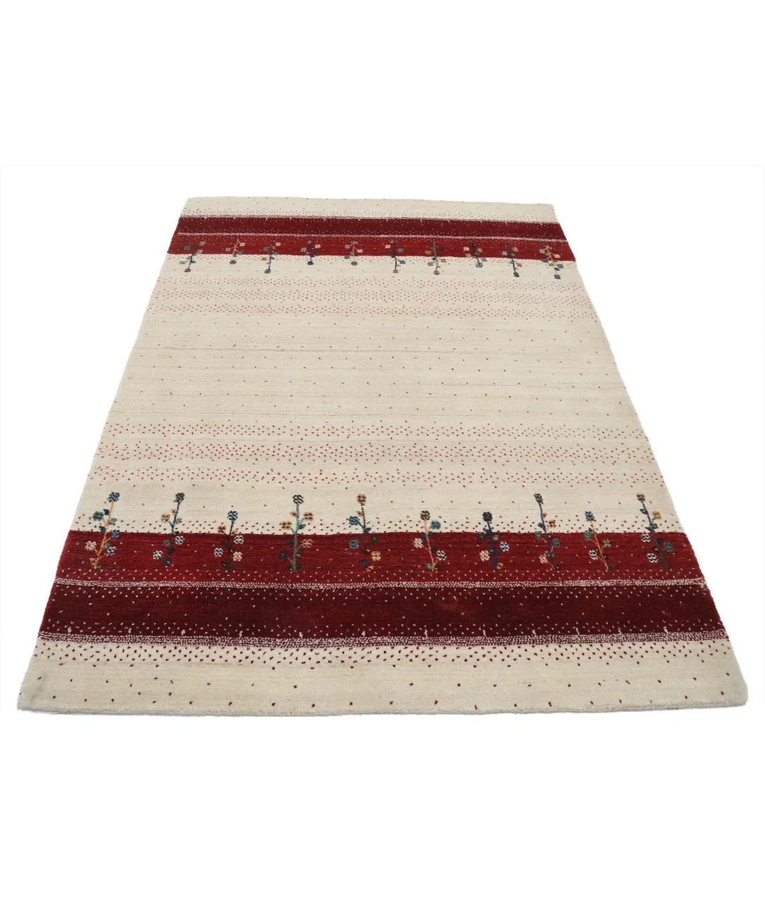 Ivory Indian Lori Rug 4' 7" x 6' 5" Hand-Knotted | No. AT64621