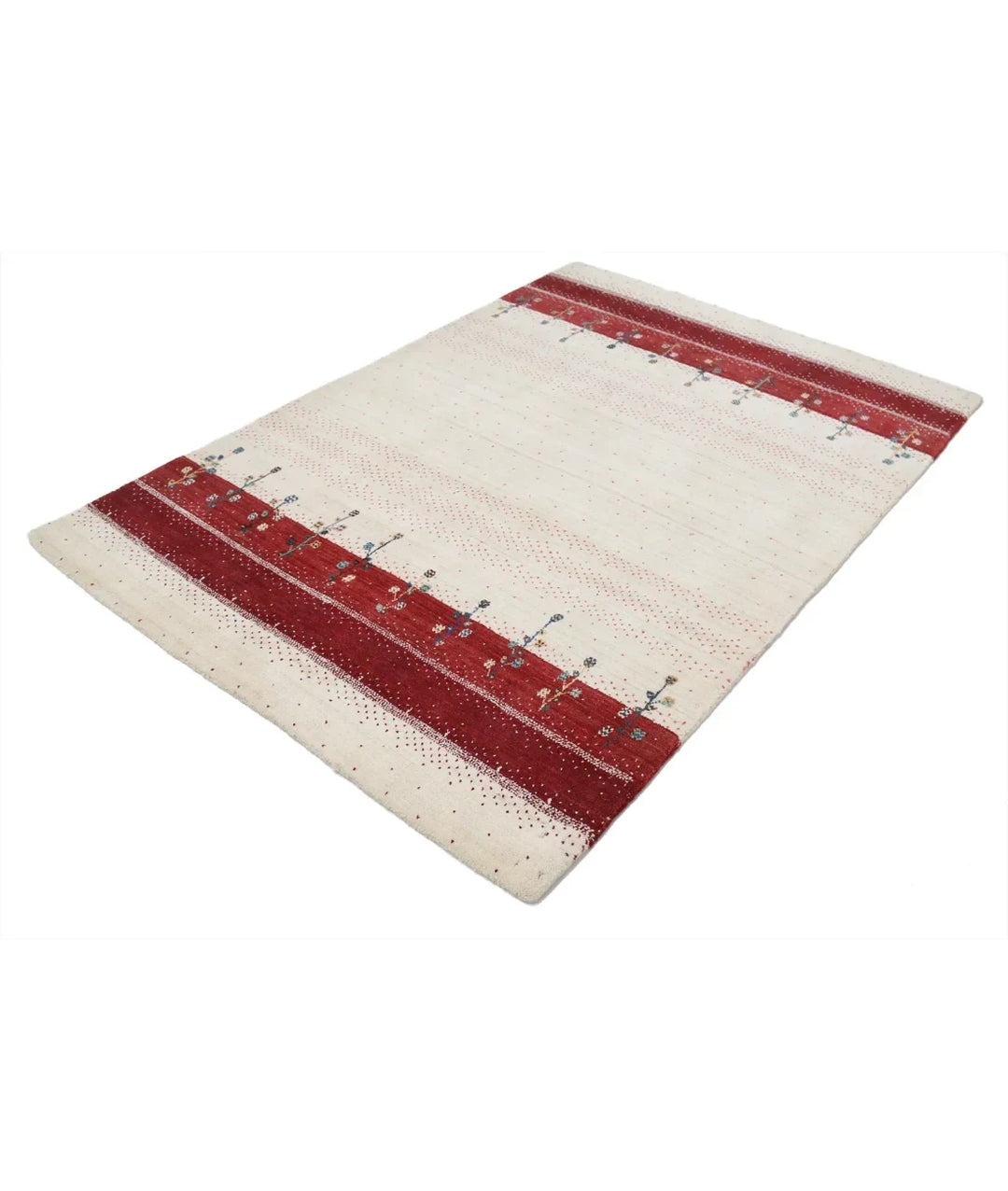 Ivory Indian Lori Rug 4' 7" x 6' 5" Hand-Knotted | No. AT64621