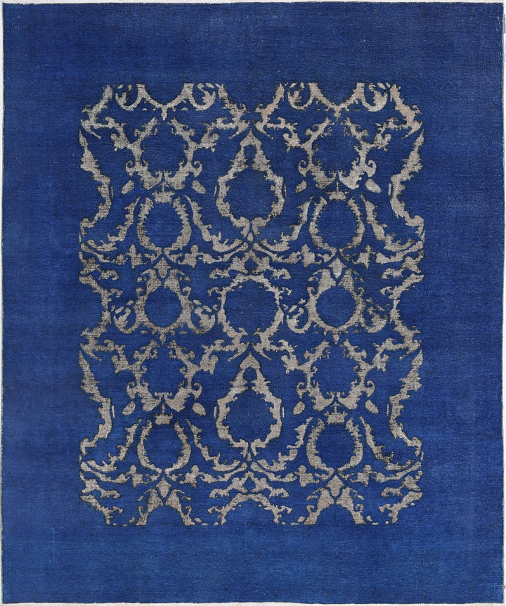 Blue Afghan Oriental Rug 7' 9" x 9' 4" Hand-Knotted | No. AT64683