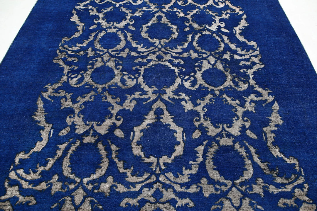 Blue Afghan Oriental Rug 7' 9" x 9' 4" Hand-Knotted | No. AT64683
