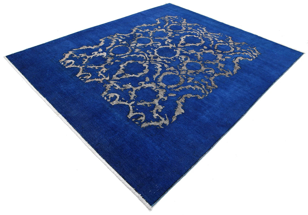 Blue Afghan Oriental Rug 7' 9" x 9' 4" Hand-Knotted | No. AT64683