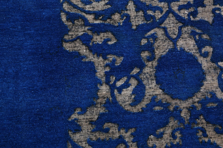Blue Afghan Oriental Rug 7' 9" x 9' 4" Hand-Knotted | No. AT64683