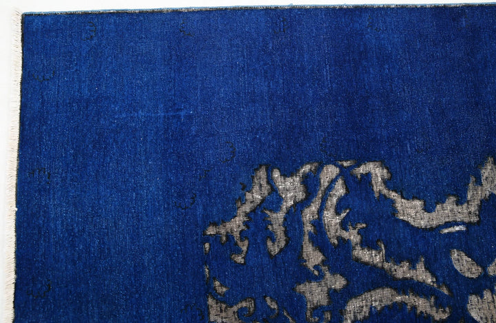 Blue Afghan Oriental Rug 7' 9" x 9' 4" Hand-Knotted | No. AT64683