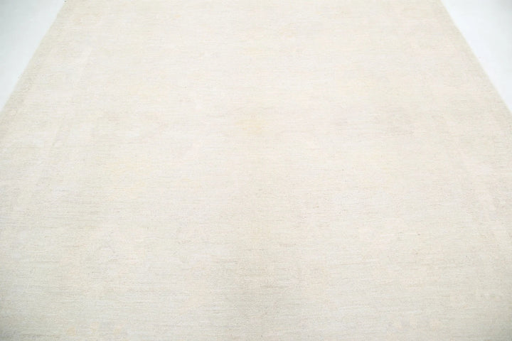 Ivory Afghan Oushak Rug 8' 8" x 11' 3" Hand-Knotted | No. AT64720