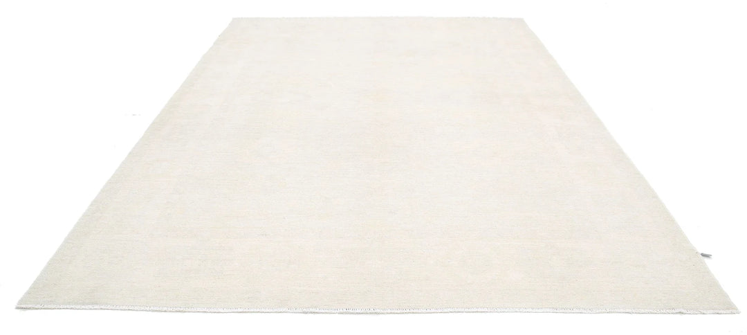 Ivory Afghan Oushak Rug 8' 8" x 11' 3" Hand-Knotted | No. AT64720