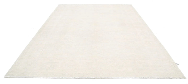 Ivory Afghan Oushak Rug 8' 8" x 11' 3" Hand-Knotted | No. AT64720