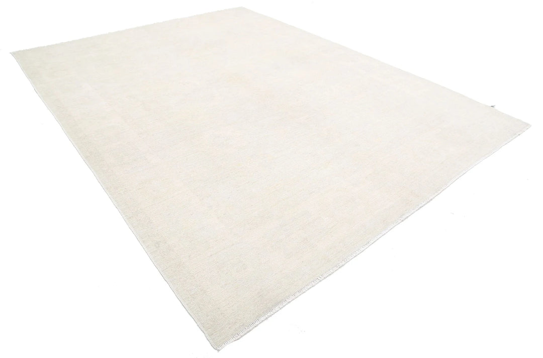 Ivory Afghan Oushak Rug 8' 8" x 11' 3" Hand-Knotted | No. AT64720