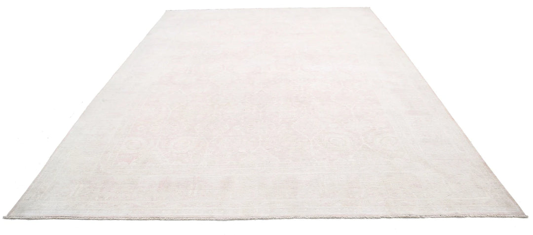 Ivory Afghan Serenity Rug 9' 1" x 12' 3" Hand-Knotted | No. AT64784