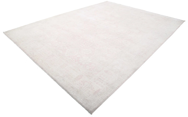 Ivory Afghan Serenity Rug 9' 1" x 12' 3" Hand-Knotted | No. AT64784