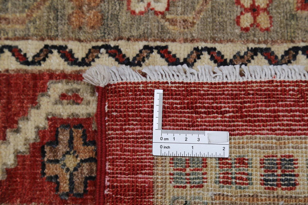 Red Afghan Oriental Rug 8' 11" x 11' 10" Hand-Knotted | No. AT64811