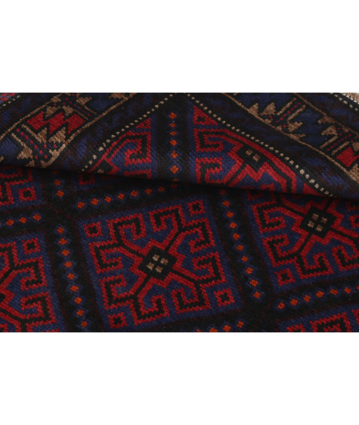 Red Afghan Tribal Rug 2' 10" x 4' 7" Hand-Knotted | No. AT64821