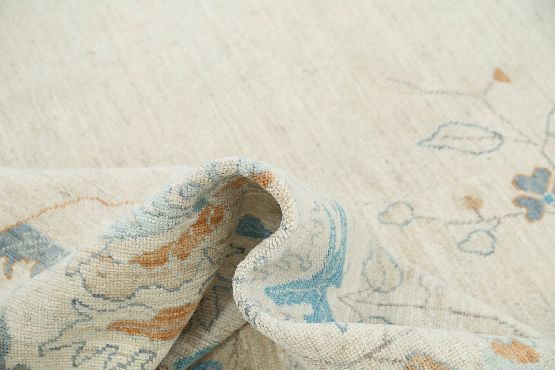 Brown Afghan Oushak Rug 9' 3" x 11' 9" Hand-Knotted | No. AT64830