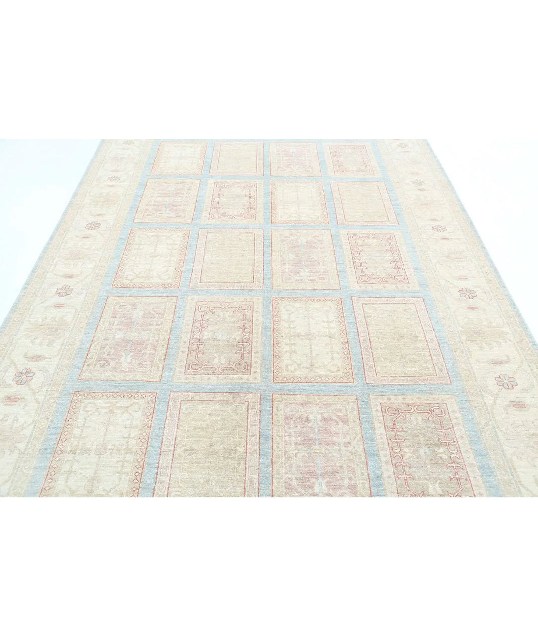 Afghan Bakhtiari Rug 6' 8" x 9' 10" Hand-Knotted | No. AT64863