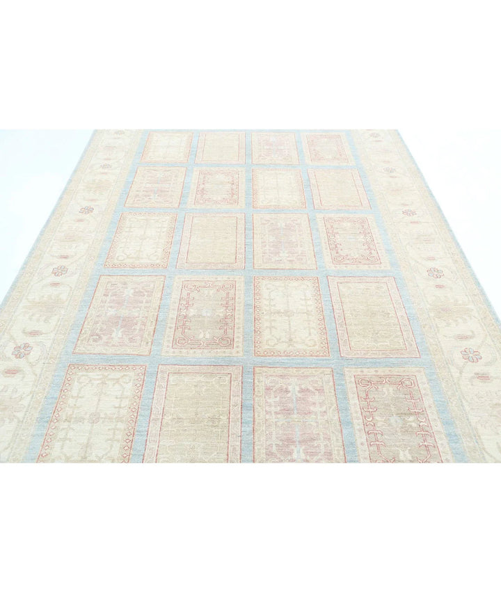 Afghan Bakhtiari Rug 6' 8" x 9' 10" Hand-Knotted | No. AT64863