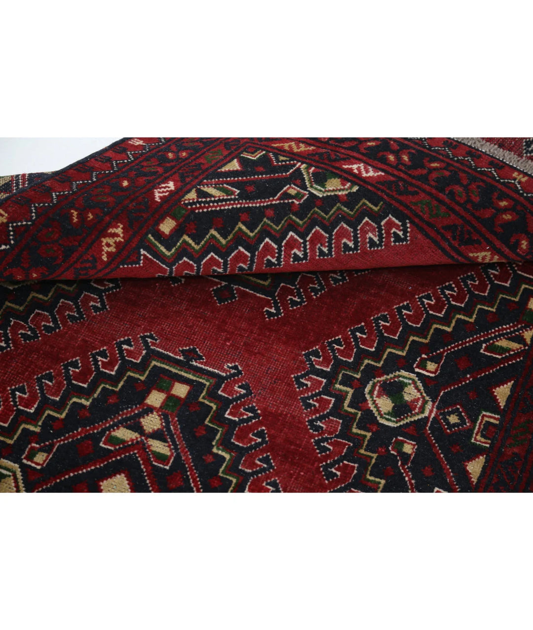 Afghan Baluch Runner Rug 3' 2" x 6' 5" Hand-Knotted | No. AT64944
