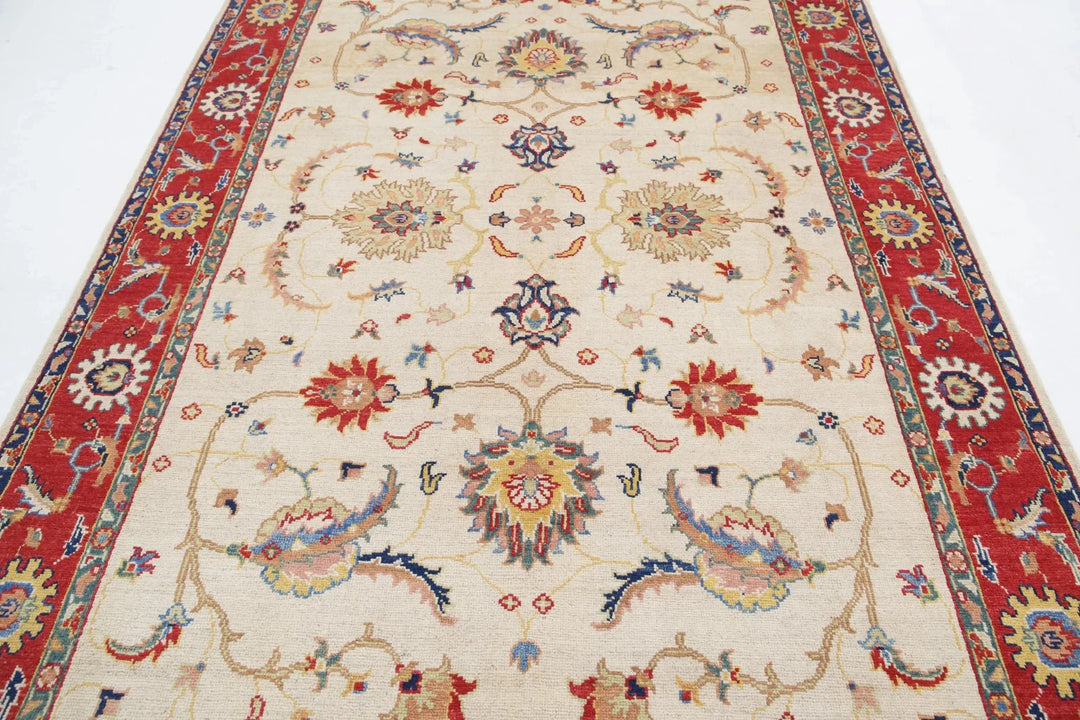 Afghan Ziegler Rug 6' 5" x 10' 2" Hand-Knotted | No. AT64962