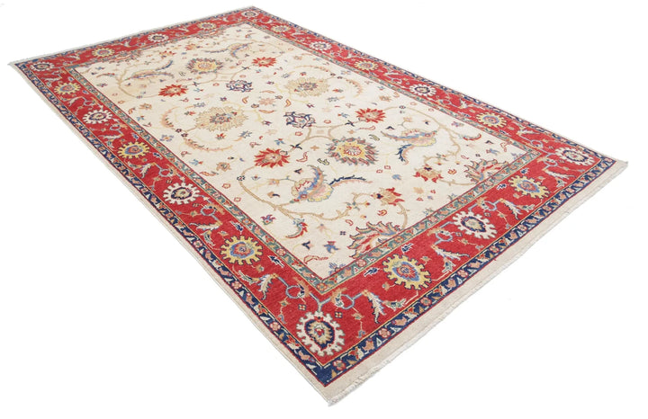 Afghan Ziegler Rug 6' 5" x 10' 2" Hand-Knotted | No. AT64962
