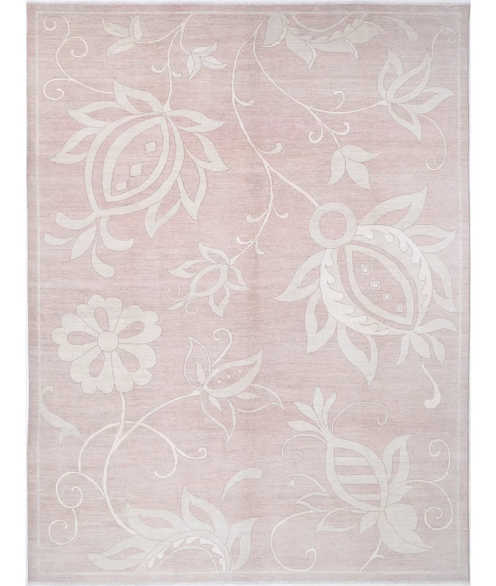Brown Afghan Oushak Rug 8' 8" x 11' 9" Hand-Knotted | No. AT649845
