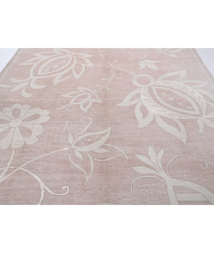 Brown Afghan Oushak Rug 8' 8" x 11' 9" Hand-Knotted | No. AT649845