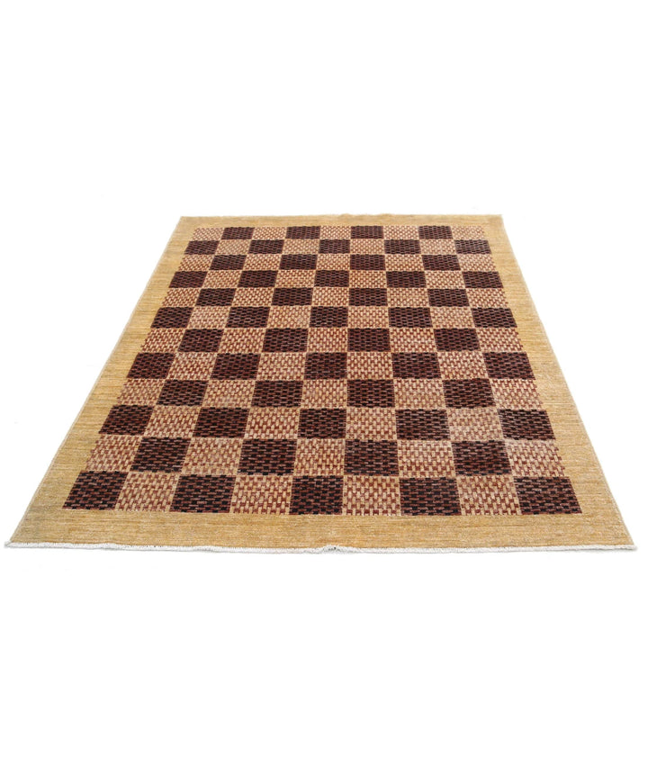 Afghan Modcar Rug 5' 3" x 6' 4" Hand-Knotted | No. AT65024