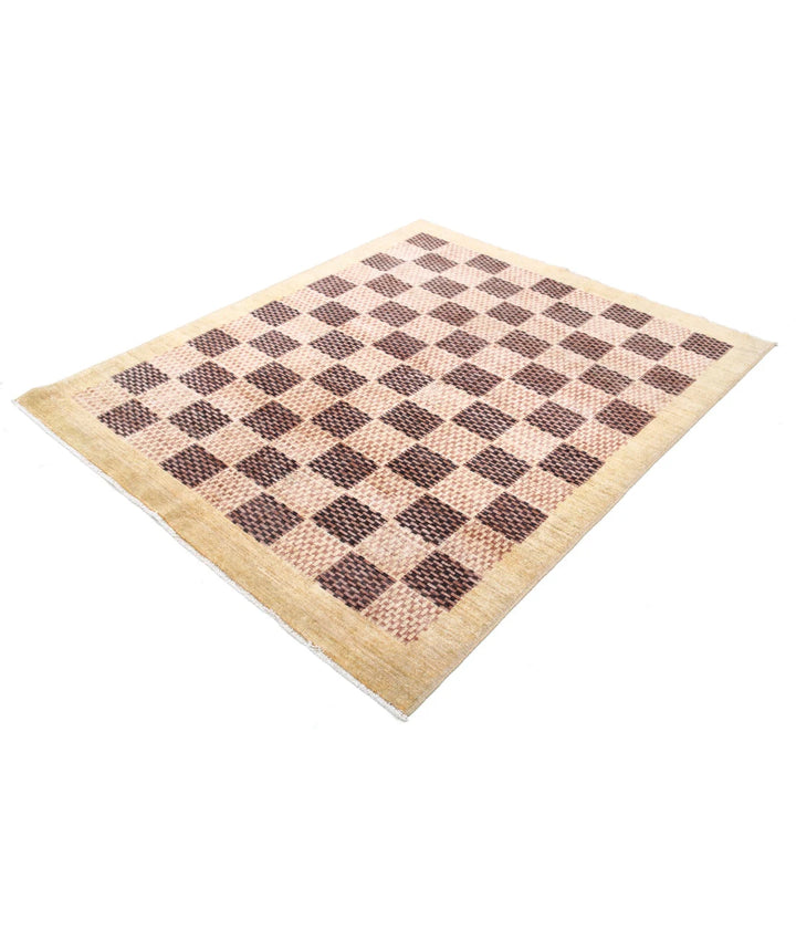 Afghan Modcar Rug 5' 3" x 6' 4" Hand-Knotted | No. AT65024
