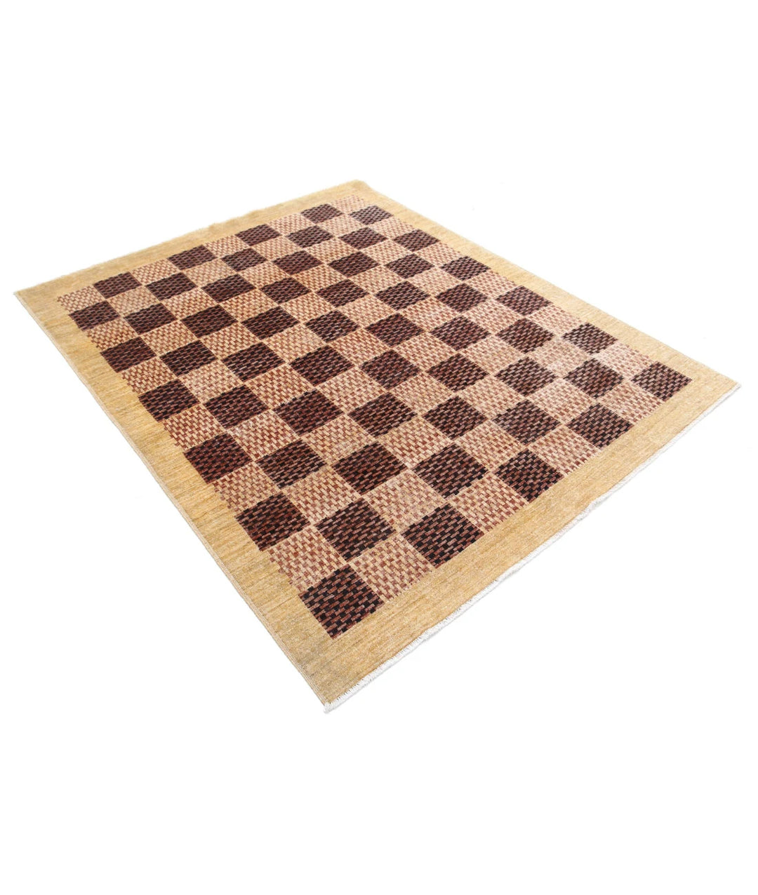 Afghan Modcar Rug 5' 3" x 6' 4" Hand-Knotted | No. AT65024