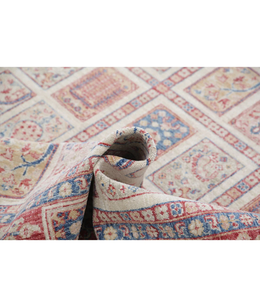 Red Afghan Bakhtiari Rug 5'6" x 7'10" Hand-Knotted | No. AT65056