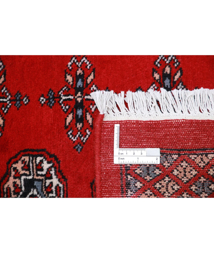 Red Pakistani Bokhara Rug 6' 0" x 8' 5" Hand-Knotted | No. AT65070
