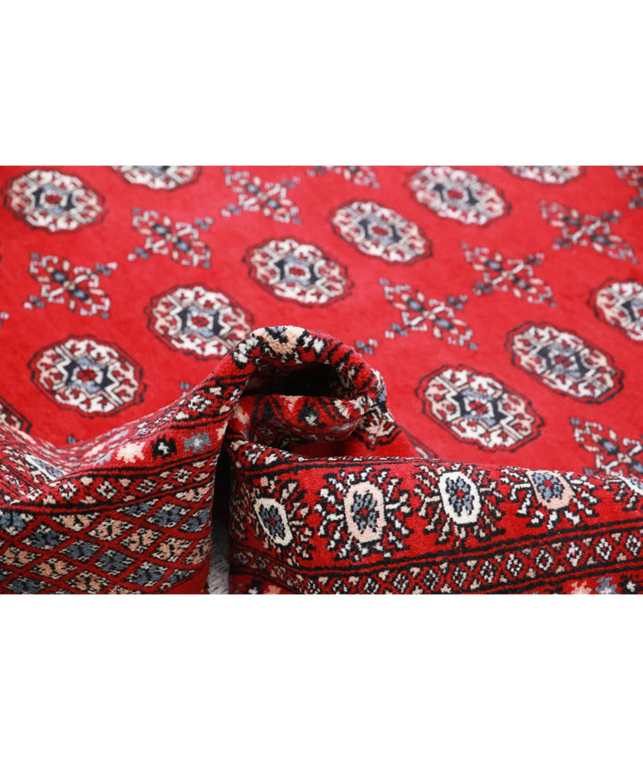 Red Pakistani Bokhara Rug 6' 0" x 8' 5" Hand-Knotted | No. AT65070