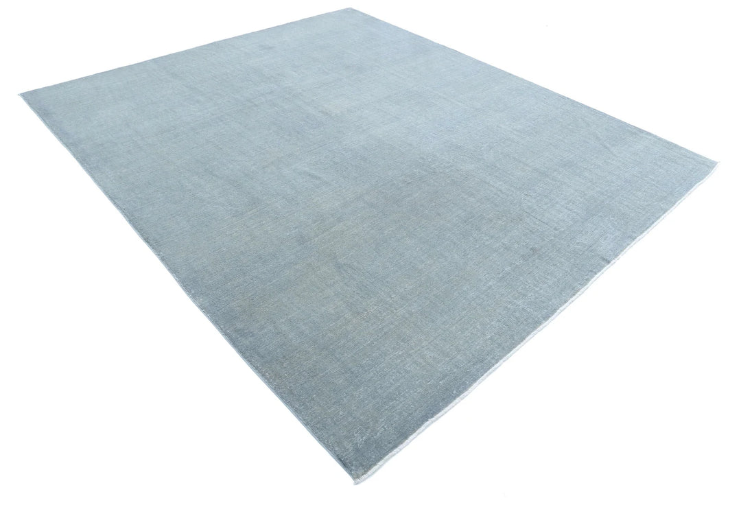 Grey Afghan Overdye Rug 7' 11" x 9' 2" Hand-Knotted | No. AT65119