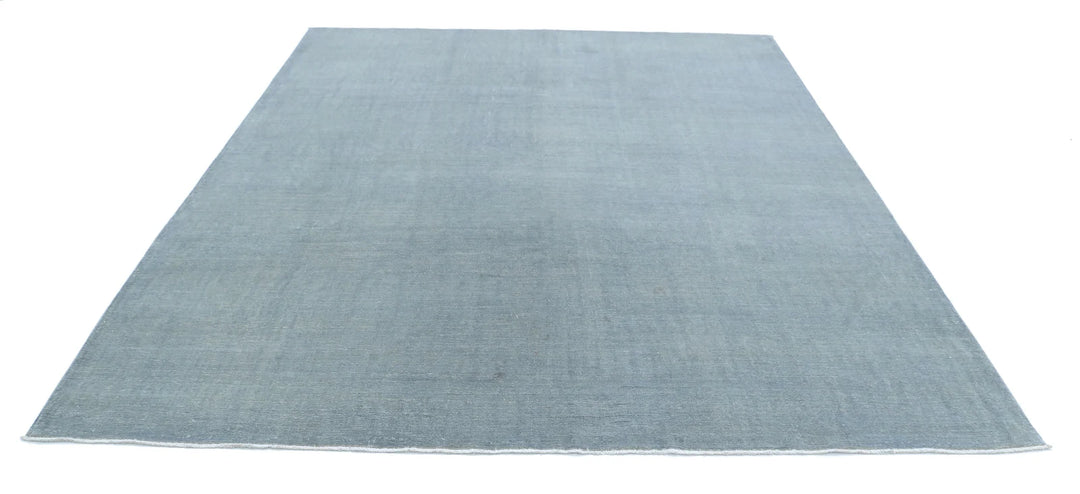 Grey Afghan Overdye Rug 7' 11" x 9' 2" Hand-Knotted | No. AT65119