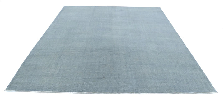 Grey Afghan Overdye Rug 7' 11" x 9' 2" Hand-Knotted | No. AT65119
