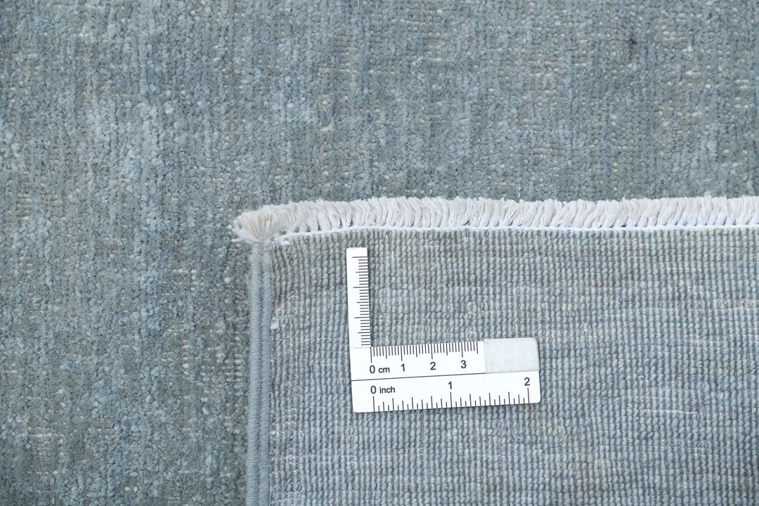 Grey Afghan Overdye Rug 7' 11" x 9' 2" Hand-Knotted | No. AT65119