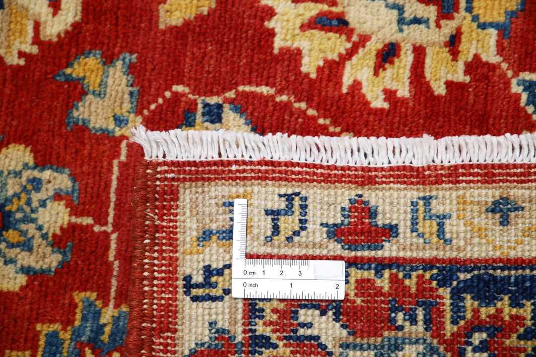Red Afghan Ziegler Rug 4' 0" x 5' 10" Hand-Knotted | No. AT65166