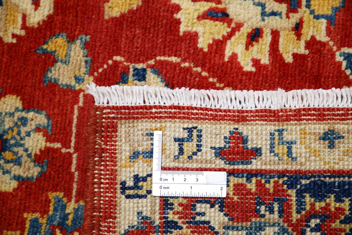 Red Afghan Ziegler Rug 4' 0" x 5' 10" Hand-Knotted | No. AT65166