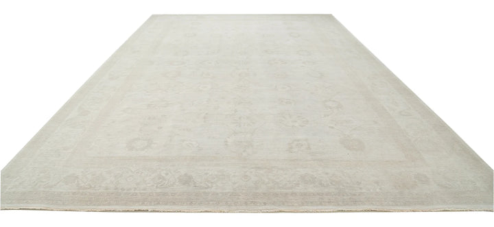 Ivory Afghan Serenity Rug 11' 6" x 17' 10" Hand-Knotted | No. AT65206