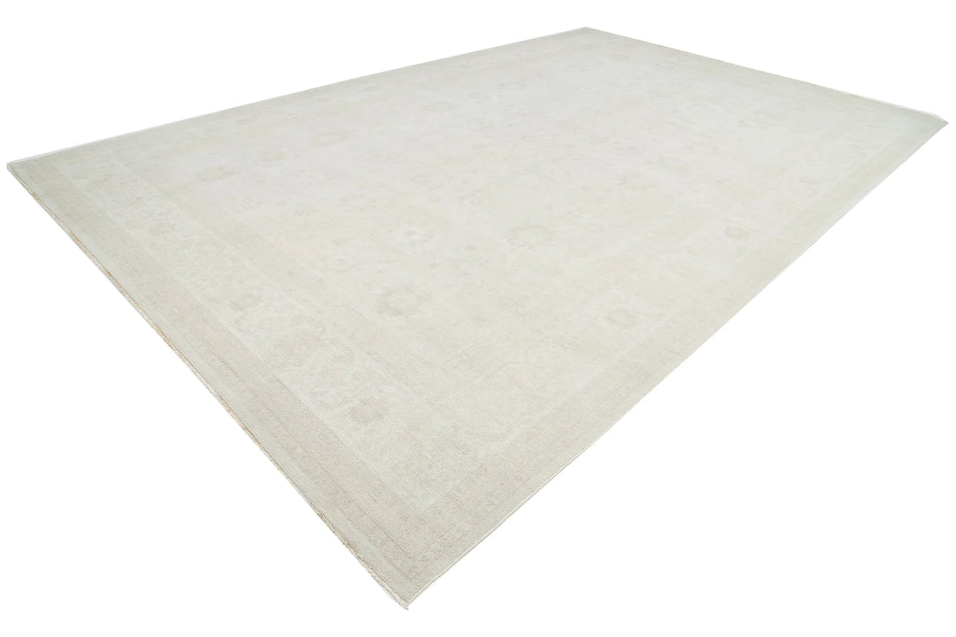 Ivory Afghan Serenity Rug 11' 6" x 17' 10" Hand-Knotted | No. AT65206